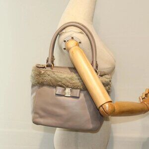 Salvatore Ferragamo Hand Bag Leather Pink Auth